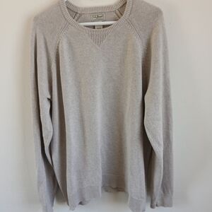 L.L Bean Mens Wicked Soft Cotton Cashmere Sweater Crewneck XL Regular